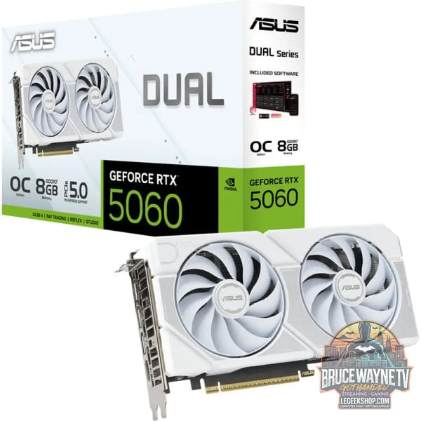 ASUS GeForce RTX 5060 DUAL OC WHITE 8GB, carte graphique blanc, DLSS 4, 3x DisplayPort, 1x HDMI 2.1 - ASUS