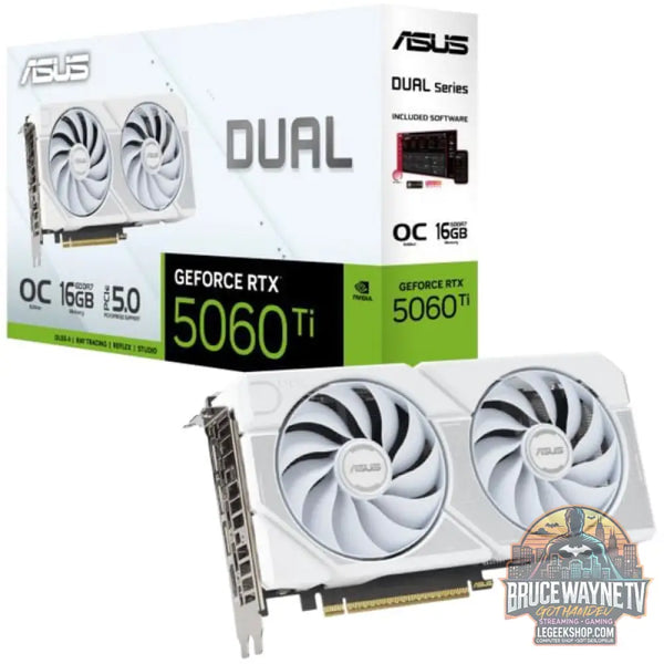 ASUS GeForce RTX 5060 Ti DUAL OC 16GB WHITE EDITION, carte graphique blanc, DLSS 4, 3x DisplayPort, 1x HDMI 2.1 - ASUS