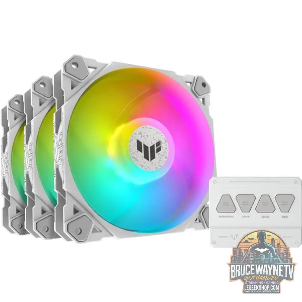 ASUS TUF Gaming TF120 ARGB-Gehäuselüfter White Edition 3IN1 - ASUS - vue 2