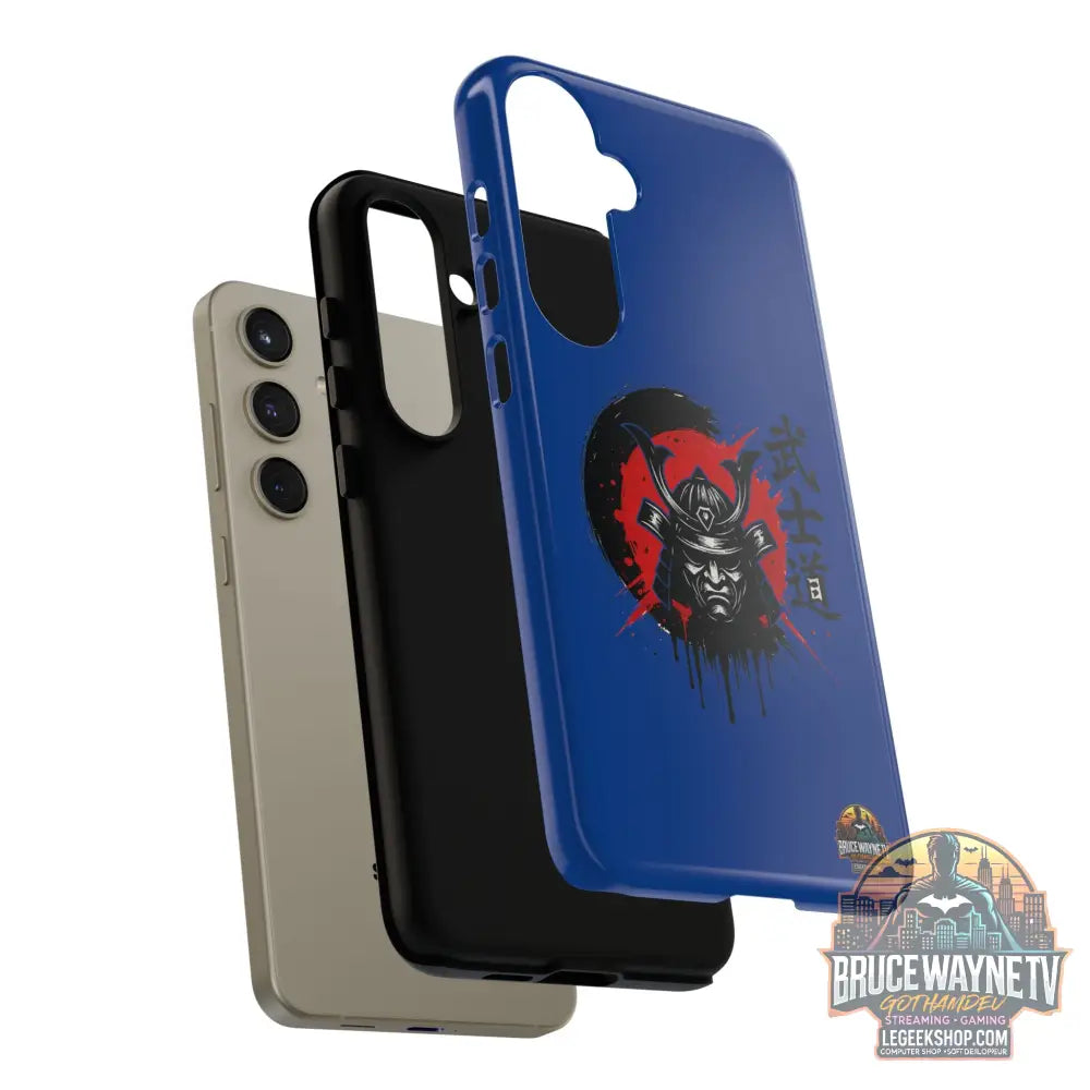 📱 samurai phone case Bleue foncé – coque renforcée Pixel & Galaxy 📱 - Phone Case