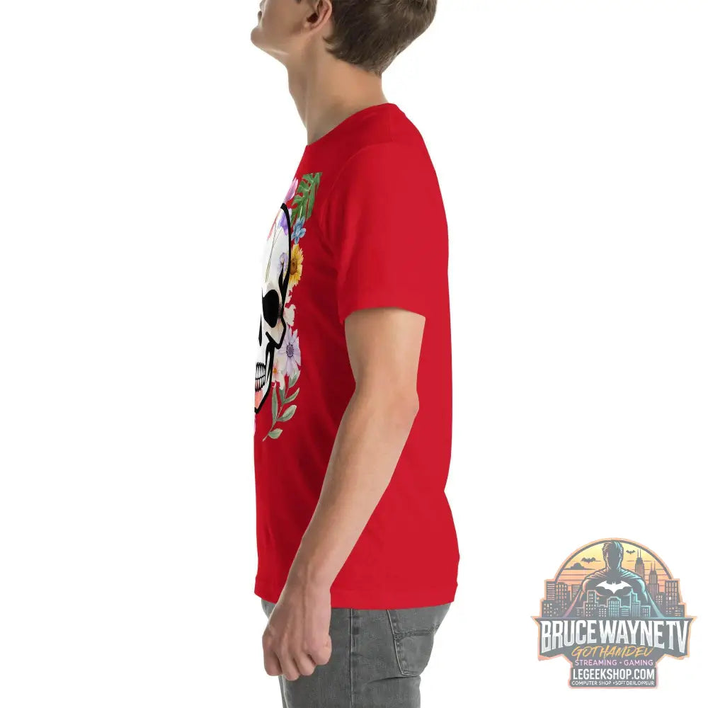 T-shirt Unisexe à Imprimé Crâne et Fleurs - Mode Estivale | Wayne Outfitters - Legeekshop