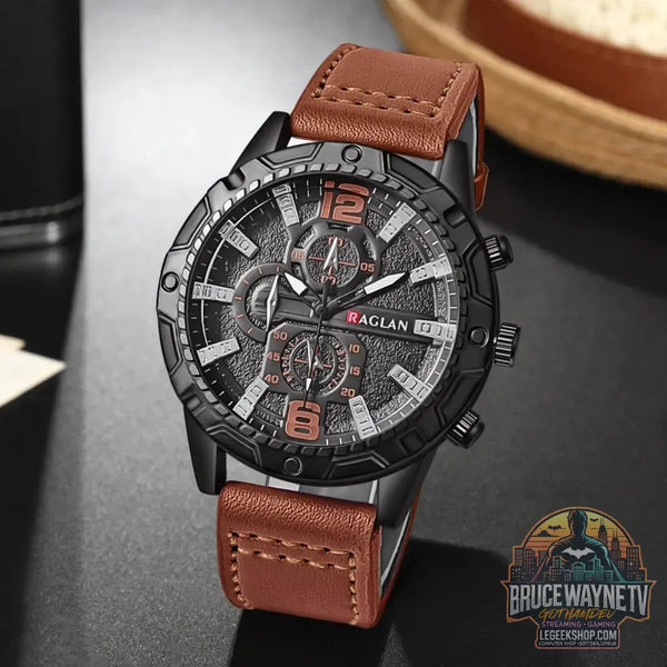 Montre-bracelet en cuir pour homme, marque supérieure, mode, horloge, cadeau | Wayne Outfitters - Legeekshop