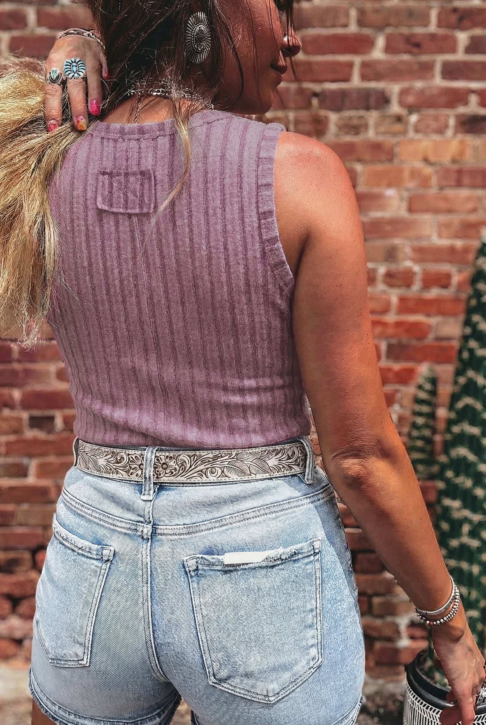 Phalaenopsis Slim Ribbed Mineral — Tops/Tank Tops, vue 11, LeGeekShop