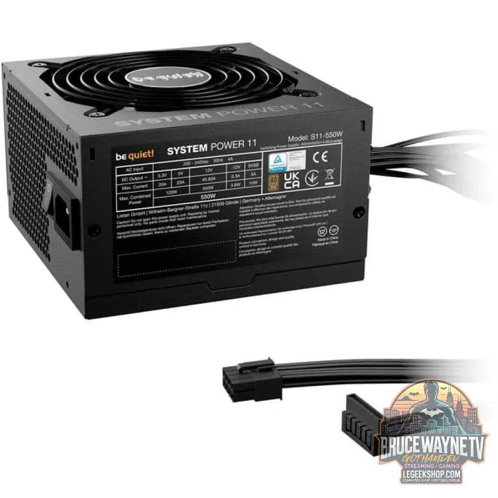 be quiet! System Power 11 550W ATX3.1, alimentation PC - vue 3