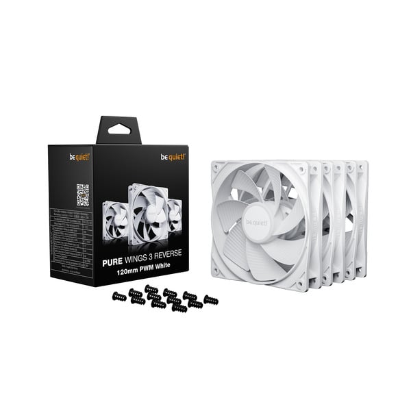 be quiet! Pure Wings 3 120mm PWM Reverse White 3-Pack, Gehäuselüfter - be quiet!