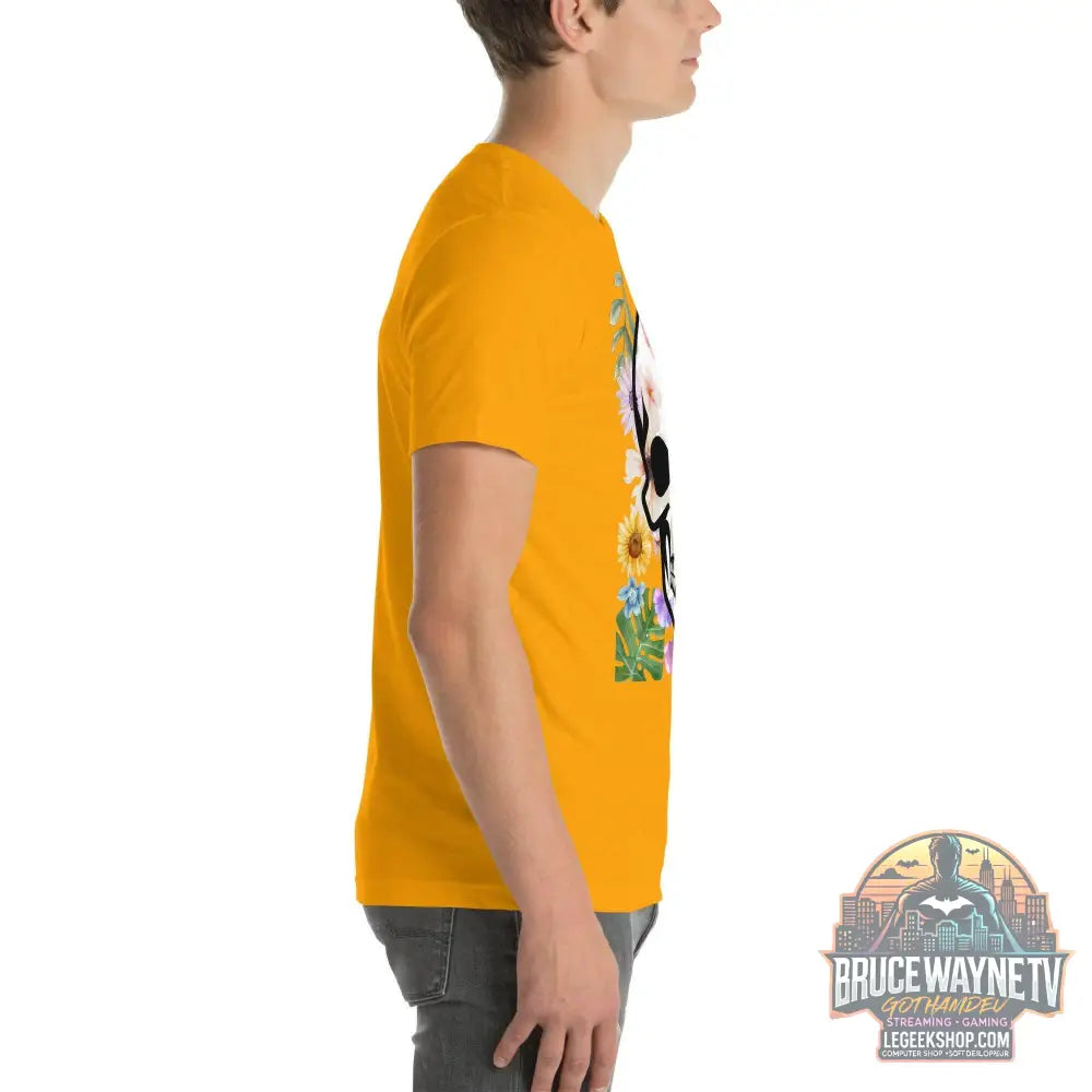 T-shirt Unisexe à Imprimé Crâne et Fleurs - Mode Estivale | Wayne Outfitters - Legeekshop