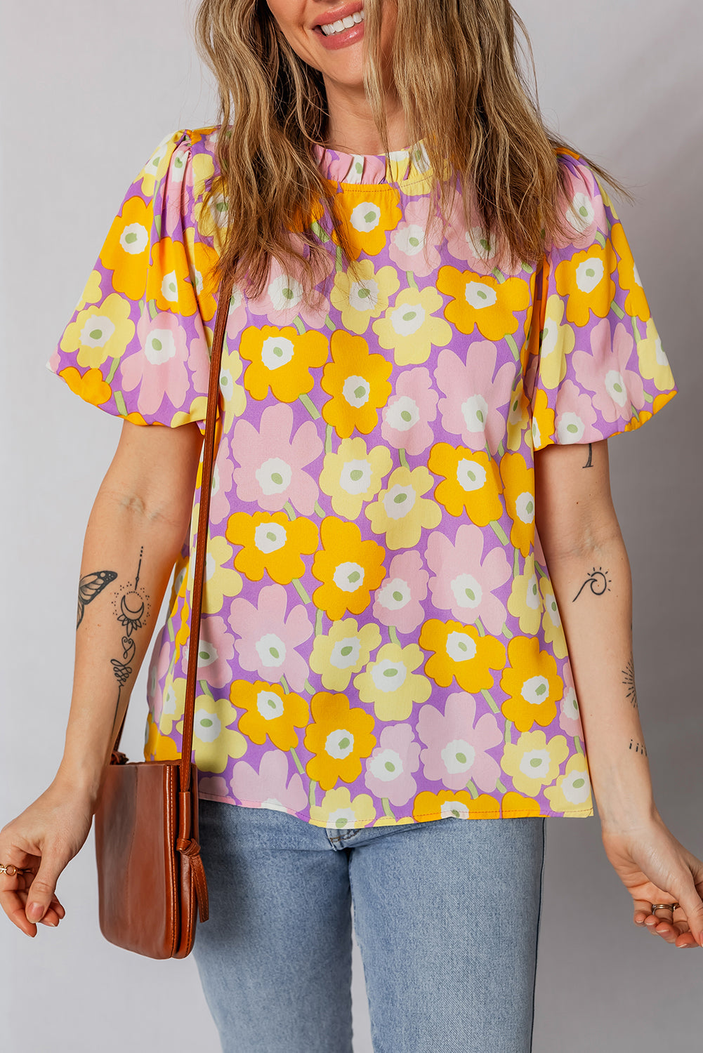 Haut femme manches courtes — violet