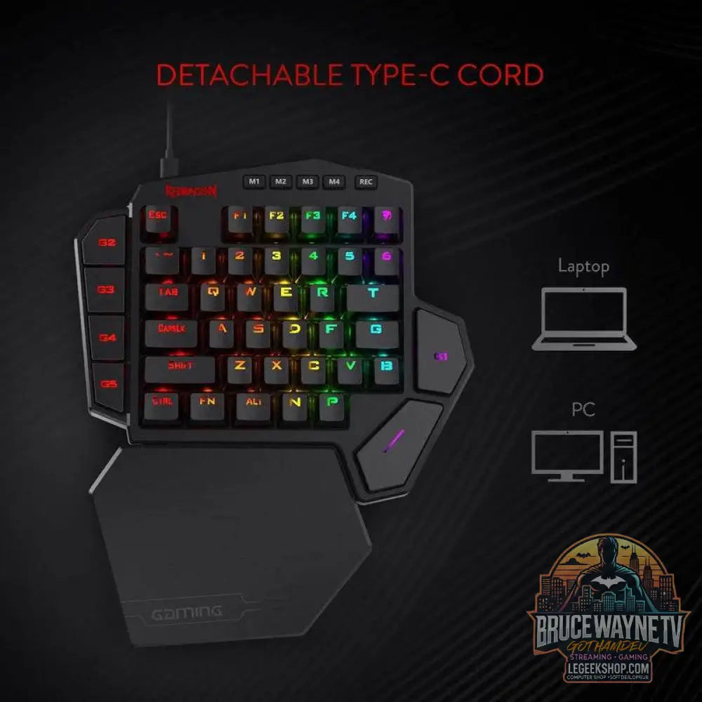 🎮 Clavier Mécanique Redragon K585 DITI – Gaming à Une Main | Rétroéclairage RGB & Hot-Swap - Legeekshop