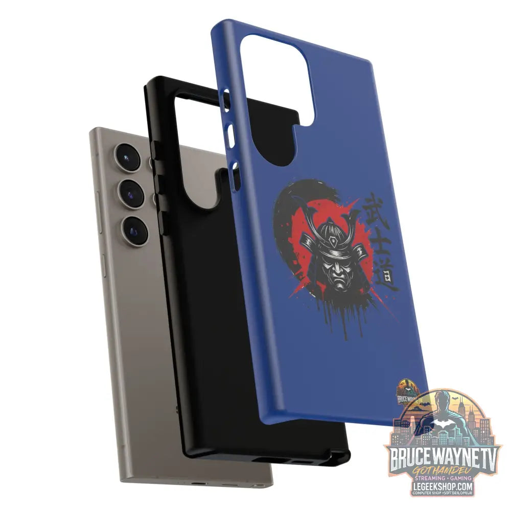 📱 samurai phone case Bleue foncé – coque renforcée Pixel & Galaxy 📱 - Phone Case
