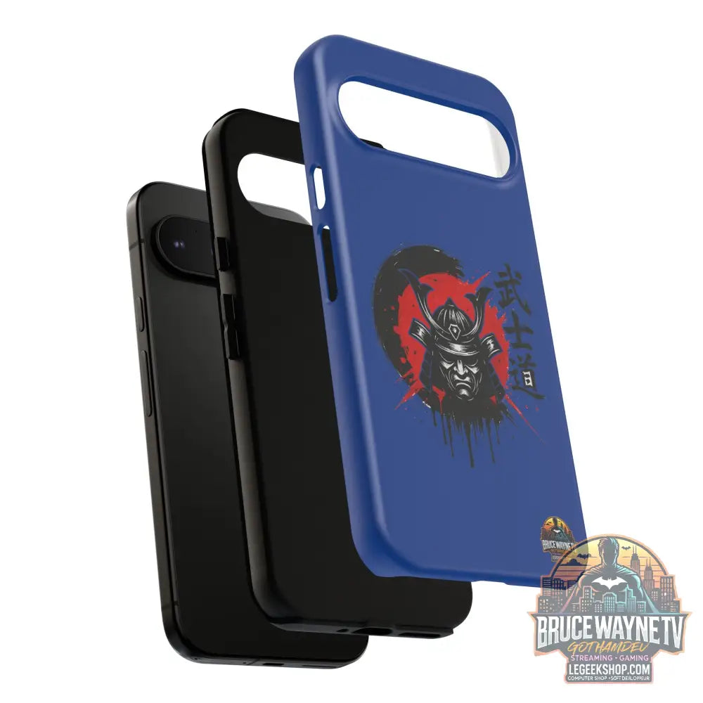 📱 samurai phone case Bleue foncé – coque renforcée Pixel & Galaxy 📱 - Phone Case