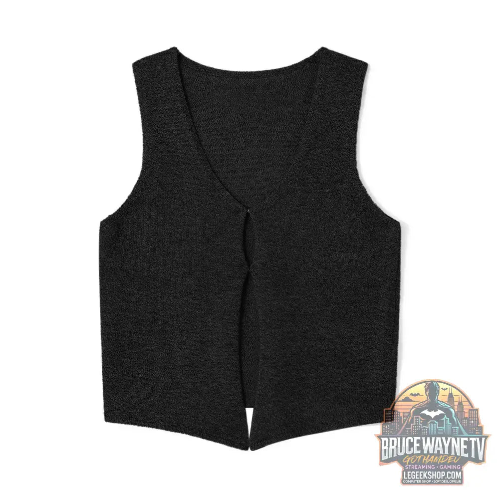 🧶 Pull gilet tricoté Y2K – Débardeur sans manches avec nœud papillon - Legeekshop