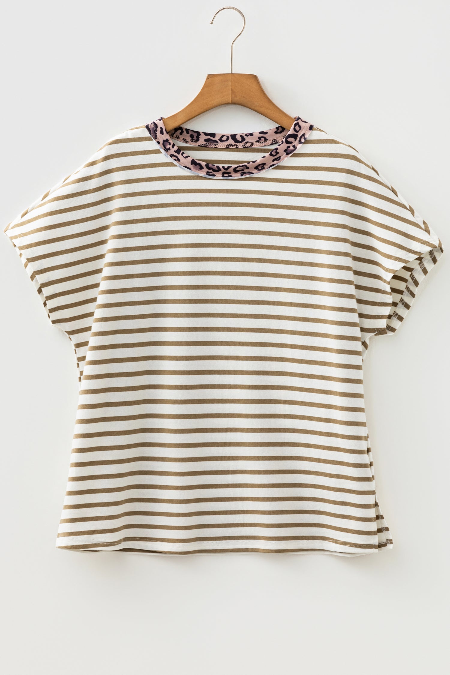 Khaki Stripe Leopard Patchwork — Tops/Tops & Tees, vue 4, LeGeekShop
