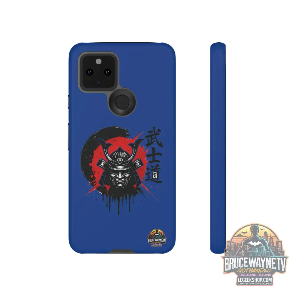 📱 samurai phone case Bleue foncé – coque renforcée Pixel & Galaxy 📱 - Google Pixel 5 5G / Matte - Phone Case