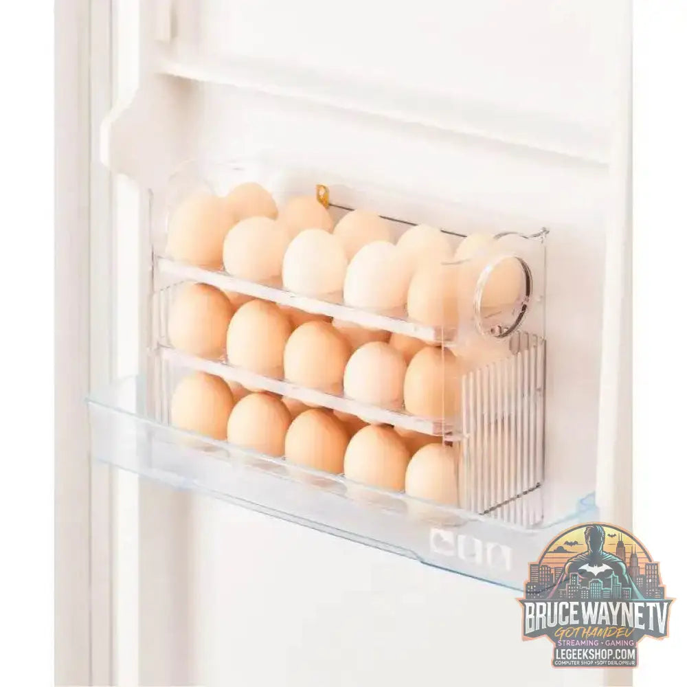 🥚 Boîte de Rangement d'Œufs Coulissante à 3 Couches – Style Échelle | Grande Capacité Réfrigérateur - Legeekshop