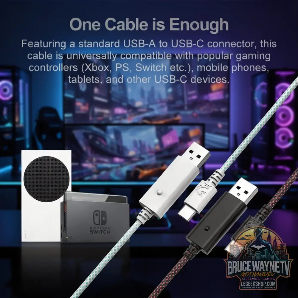Câble tressé en nylon GameSir 3m — produit geek, vue 5, LeGeekShop