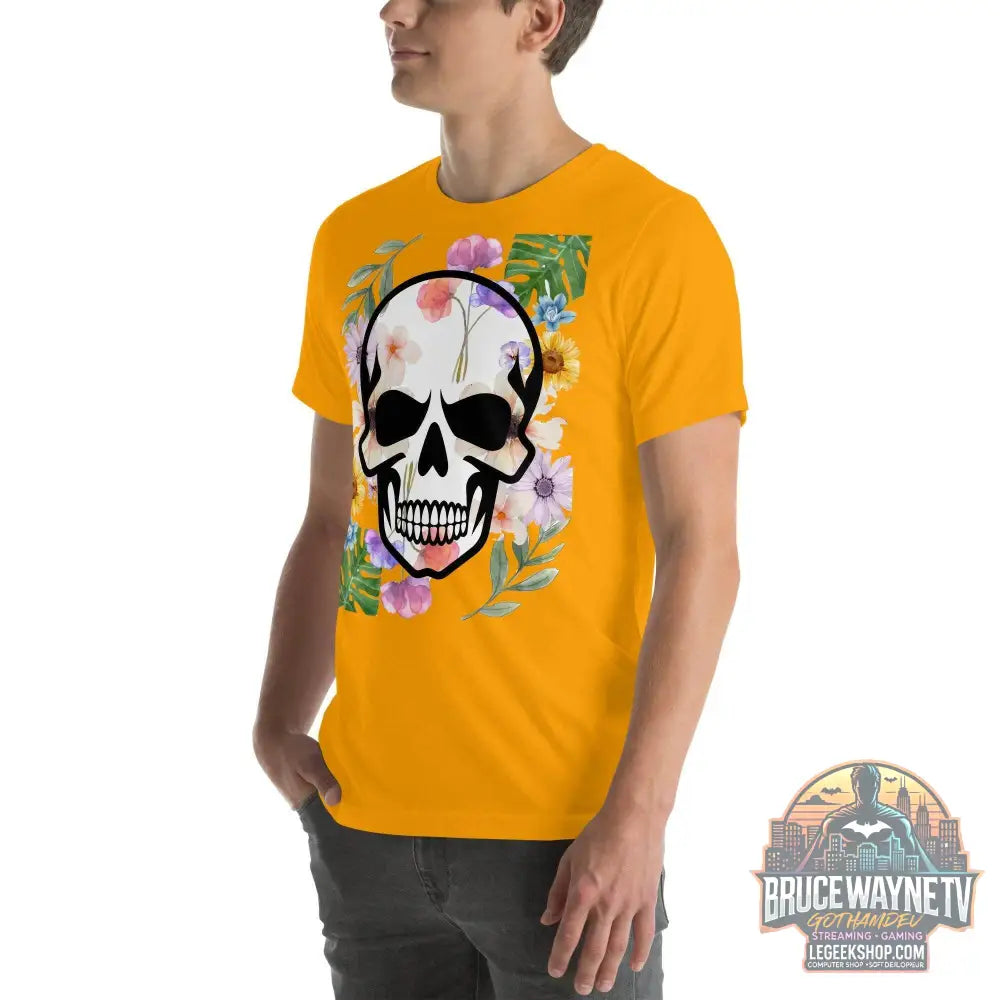 T-shirt Unisexe à Imprimé Crâne et Fleurs - Mode Estivale | Wayne Outfitters - Legeekshop