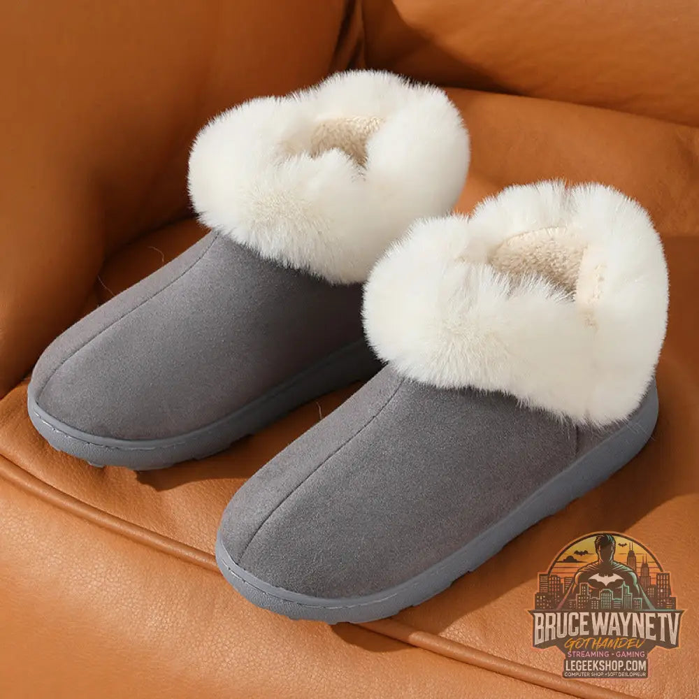 Chaussons Maison Hiver Plateforme Chauds Couple Velours - Chaussons Maison