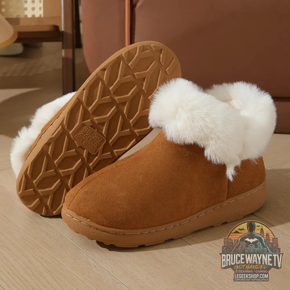 Chaussons Maison Hiver Plateforme Chauds Couple Velours - Chaussons Maison