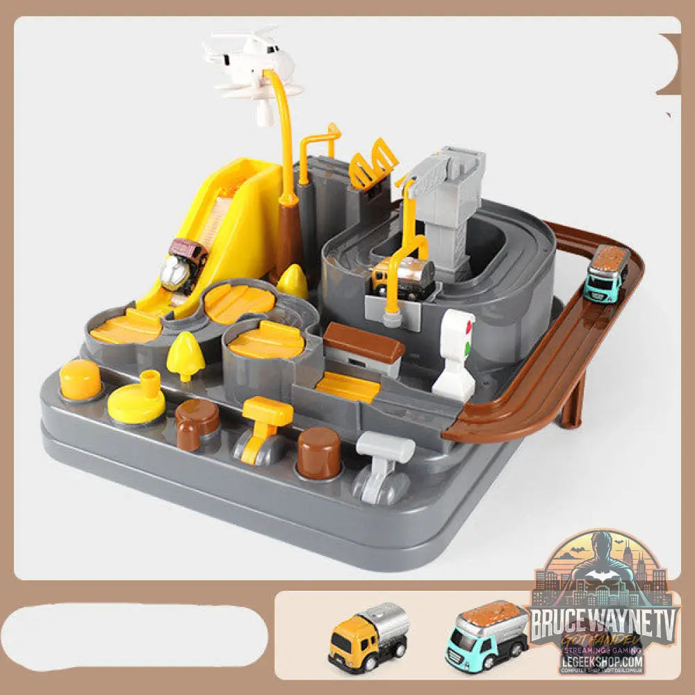 Circuit Voitures Parking Rails Aventure Jouet Enfant Piste - Grey 3trolley - Jouet Circuit
