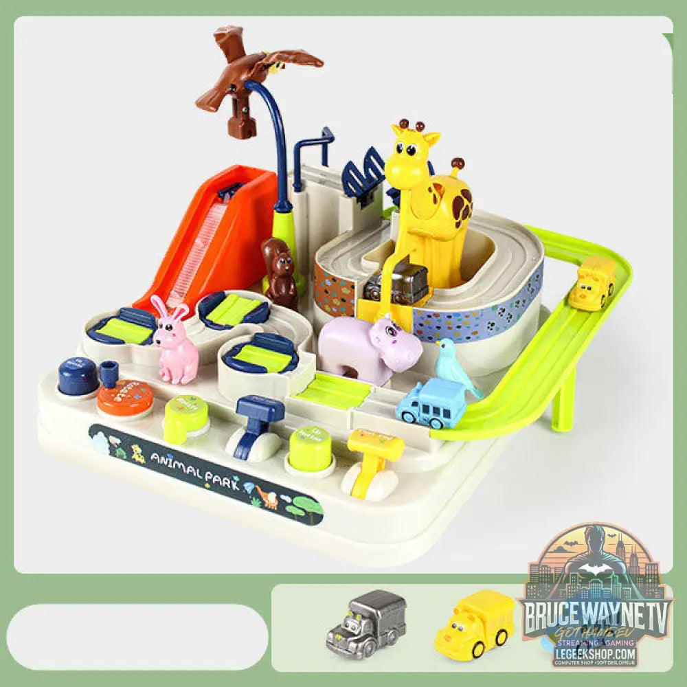 Circuit Voitures Parking Rails Aventure Jouet Enfant Piste - Olive green 3trolley - Jouet Circuit