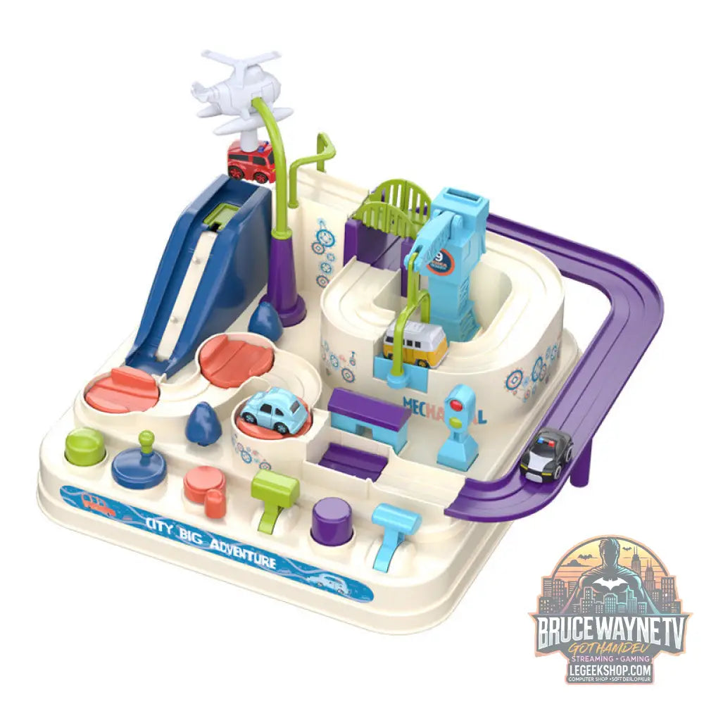 Circuit Voitures Parking Rails Aventure Jouet Enfant Piste - White English version - Jouet Circuit