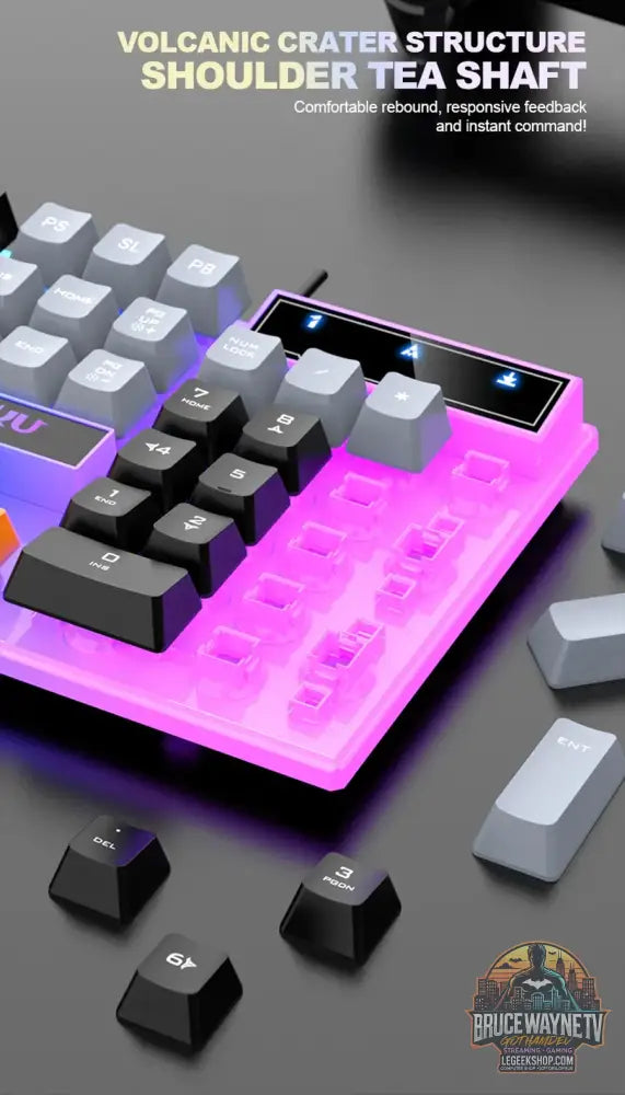 Clavier et clavier simples souris RAIKU T26 clavier lumineux à trois tons souris filaire mécanique tactile souris