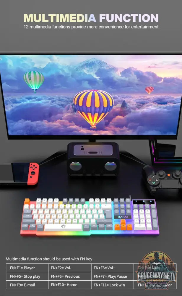 Clavier et clavier simples souris RAIKU T26 clavier lumineux à trois tons souris filaire mécanique tactile souris
