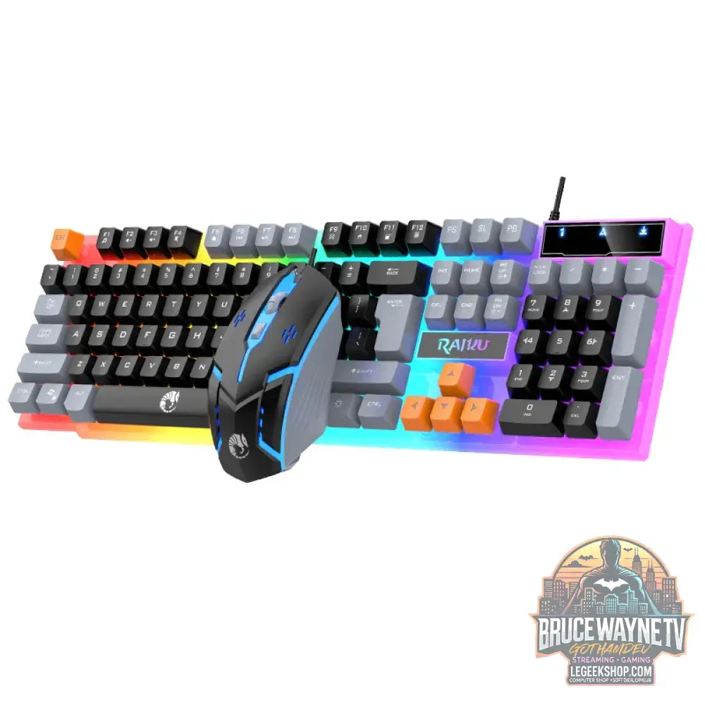 Clavier et clavier simples souris RAIKU T26 clavier lumineux à trois tons souris filaire mécanique tactile souris