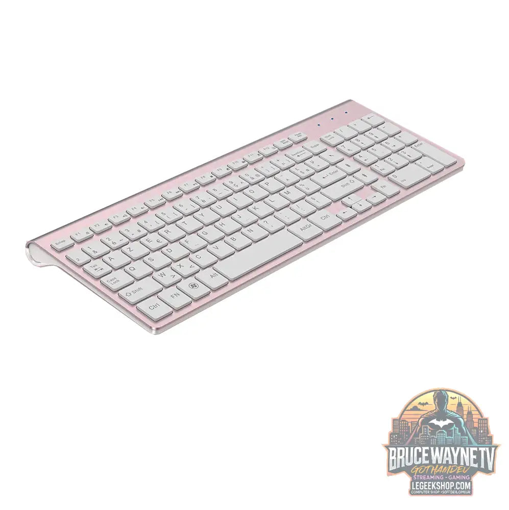 Clavier Sans Fil (AZERTY Disposition) 2,4Ghz Ultra-Fins Compacte Clavier Portable Silencieux 2400 DPI Ergonomique