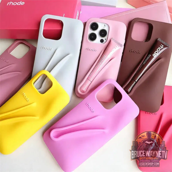 Coque iPhone Rhode Style Porte-Rouge à Lèvres - Silicone Dopamine - Coque Téléphone