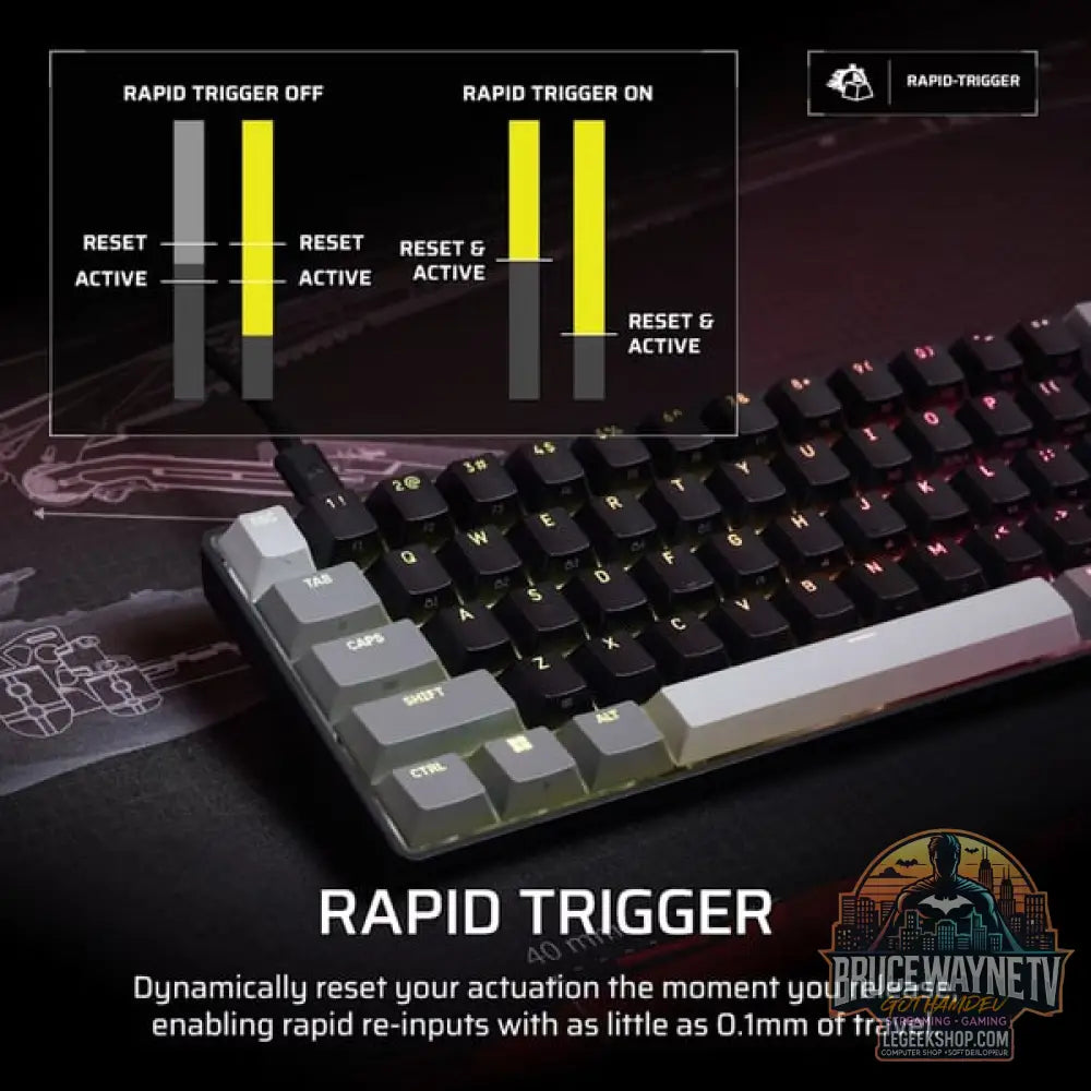 Corsair CLIPPER PRO MINI 60, clavier gaming - vue 5