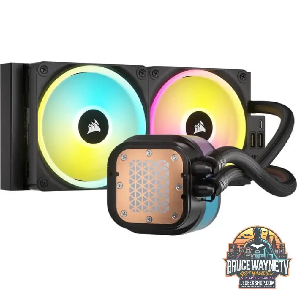 Corsair iCUE LINK H100i RGB, Wasserkühlung schwarz - Corsair - vue 6