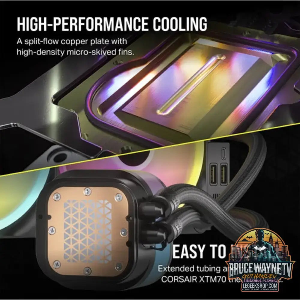 Corsair iCUE LINK H170i RGB, Wasserkühlung schwarz - Corsair - vue 8
