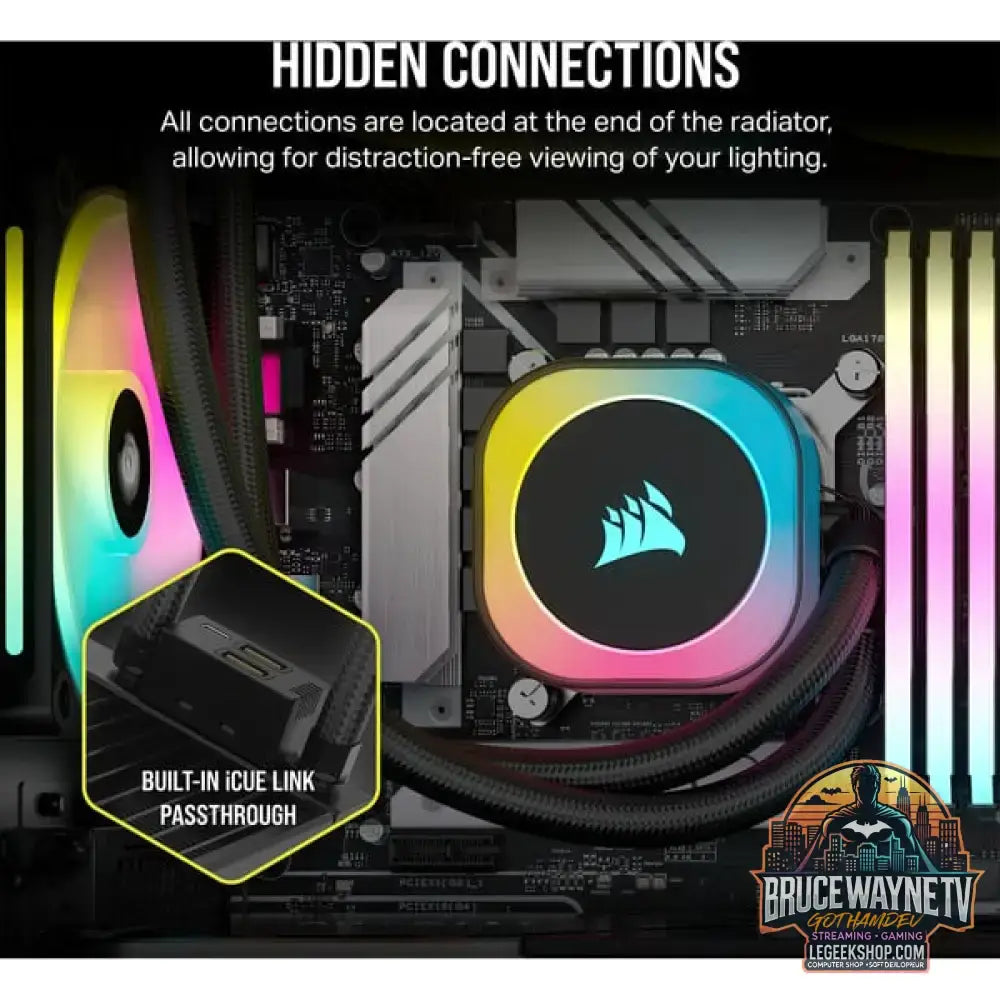 Corsair iCUE LINK H170i RGB, Wasserkühlung schwarz - Corsair - vue 5