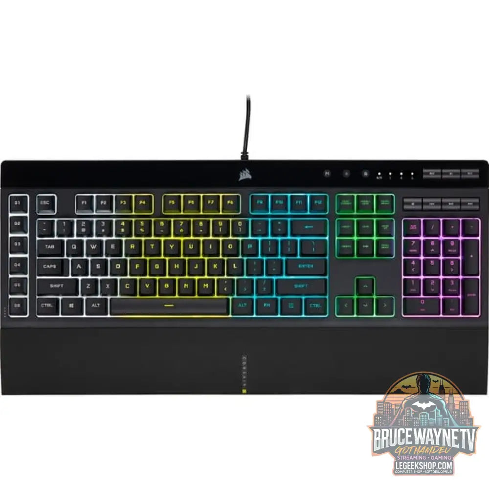 Corsair K55 RGB PRO, clavier gaming - vue 3