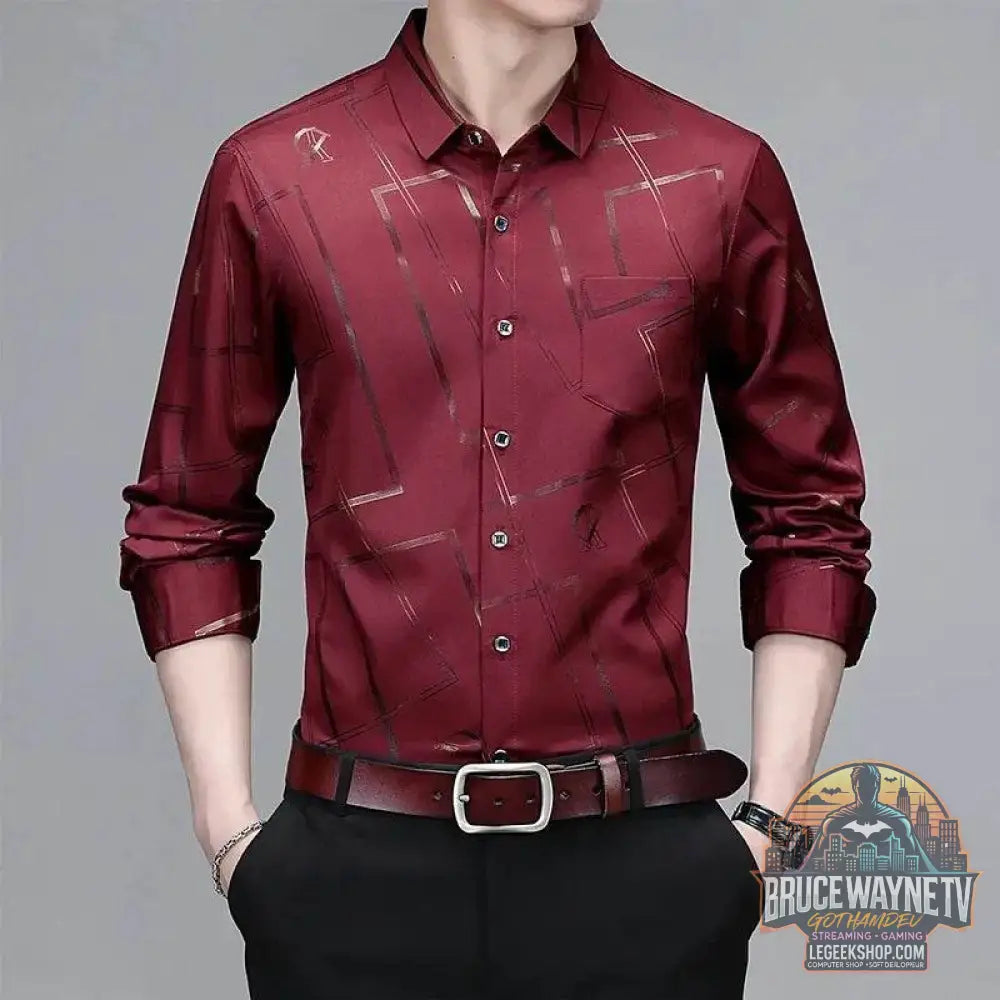 👔 Chemise Homme Imprimée – Élégante & Décontractée | Sans Repassage - Legeekshop