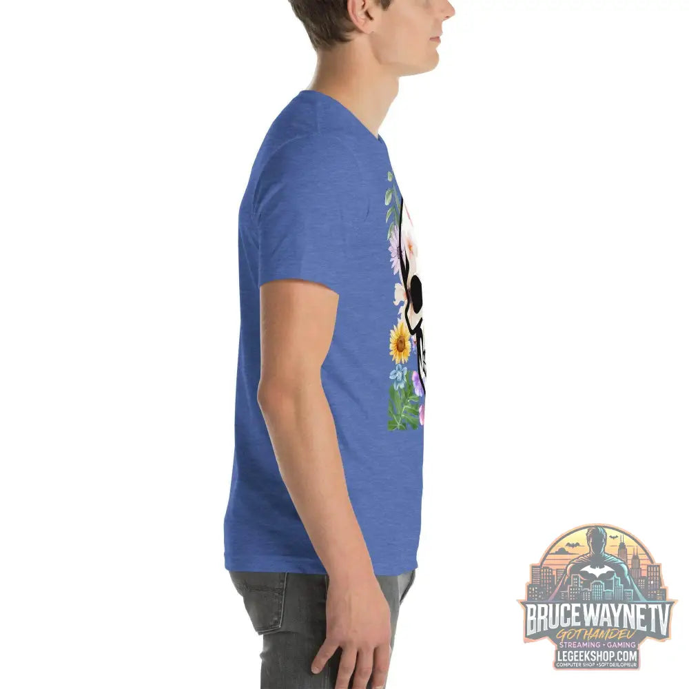 T-shirt Unisexe à Imprimé Crâne et Fleurs - Mode Estivale | Wayne Outfitters - Legeekshop