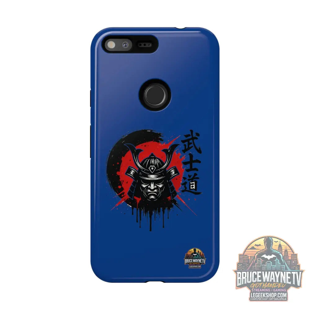 📱 samurai phone case Bleue foncé – coque renforcée Pixel & Galaxy 📱 - Google Pixel XL / Glossy - Phone Case