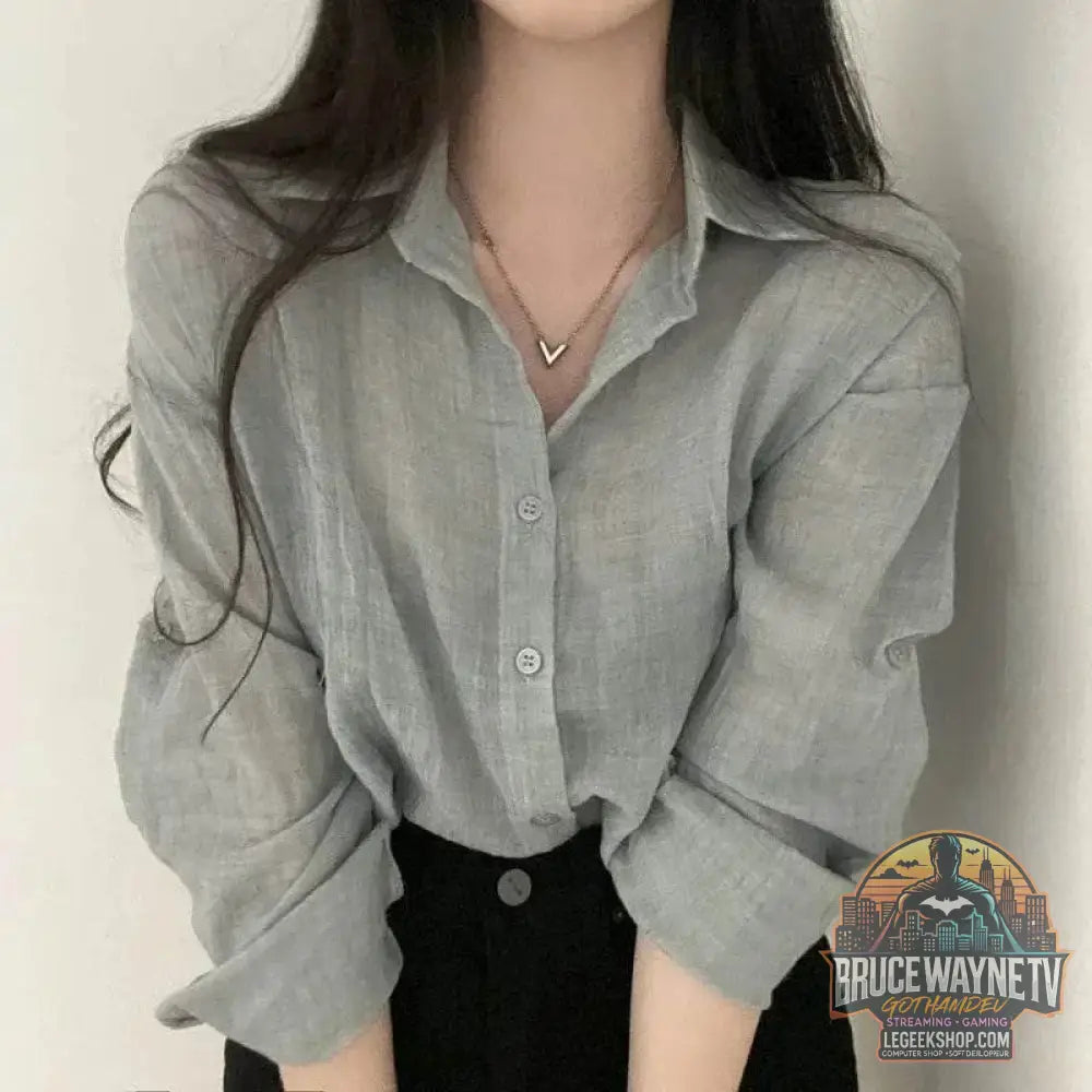 Chemisier pour femme, chemise simple, fine, pure, anti-UV, anti-décoloration, couleur unie, protection solaire, streetwear | Wayne Outfitters - Legeekshop