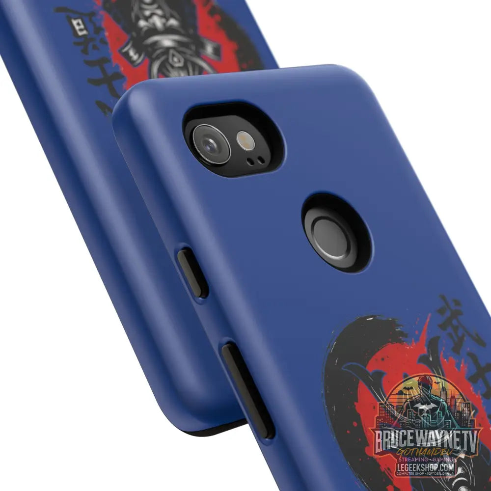 📱 samurai phone case Bleue foncé – coque renforcée Pixel & Galaxy 📱 - Phone Case