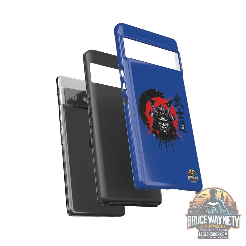 📱 samurai phone case Bleue foncé – coque renforcée Pixel & Galaxy 📱 - Phone Case