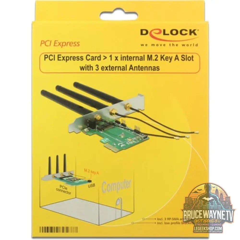 DeLOCK PCIe>1x M.2 avec 3 Antennen, adaptateur réseau - DeLOCK - vue 3