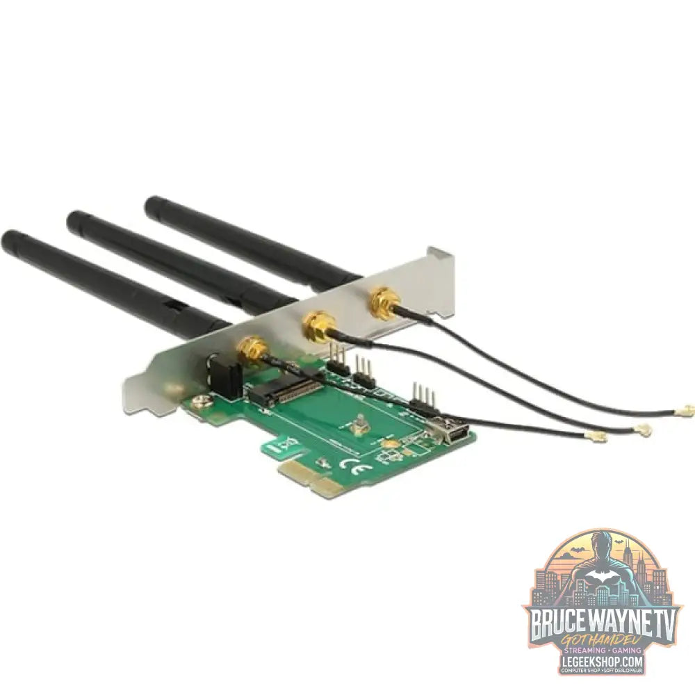 DeLOCK PCIe>1x M.2 avec 3 Antennen, adaptateur réseau - DeLOCK - vue 2