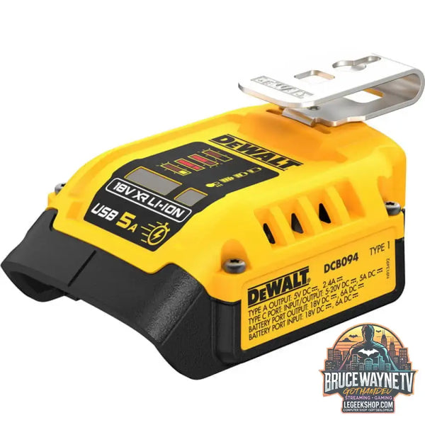 DEWALT Kombi-Ladegerät DCB094K, mit Powerbank-Funktion schwarz/gelb, für alle 18 Volt XR und 54 Volt XR FLEXVOLT Akkus - DEWALT