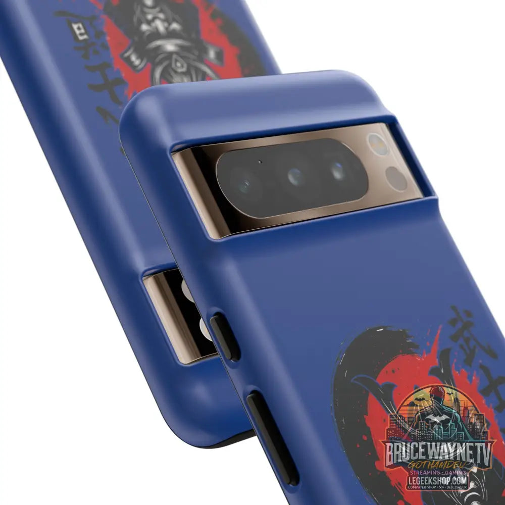 📱 samurai phone case Bleue foncé – coque renforcée Pixel & Galaxy 📱 - Phone Case