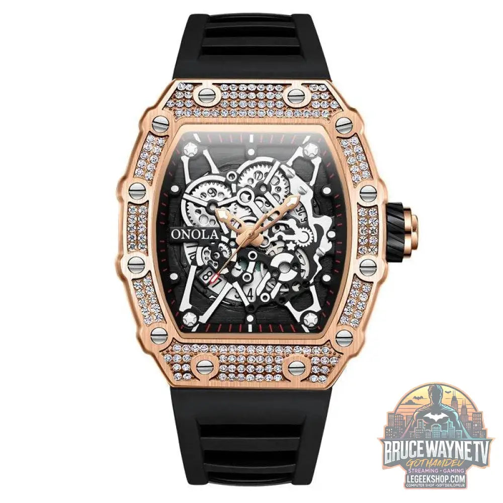 Montre ONOLA Homme, Quartz, Design Incrusté de Diamants, Étanche | Wayne Outfitters - Legeekshop