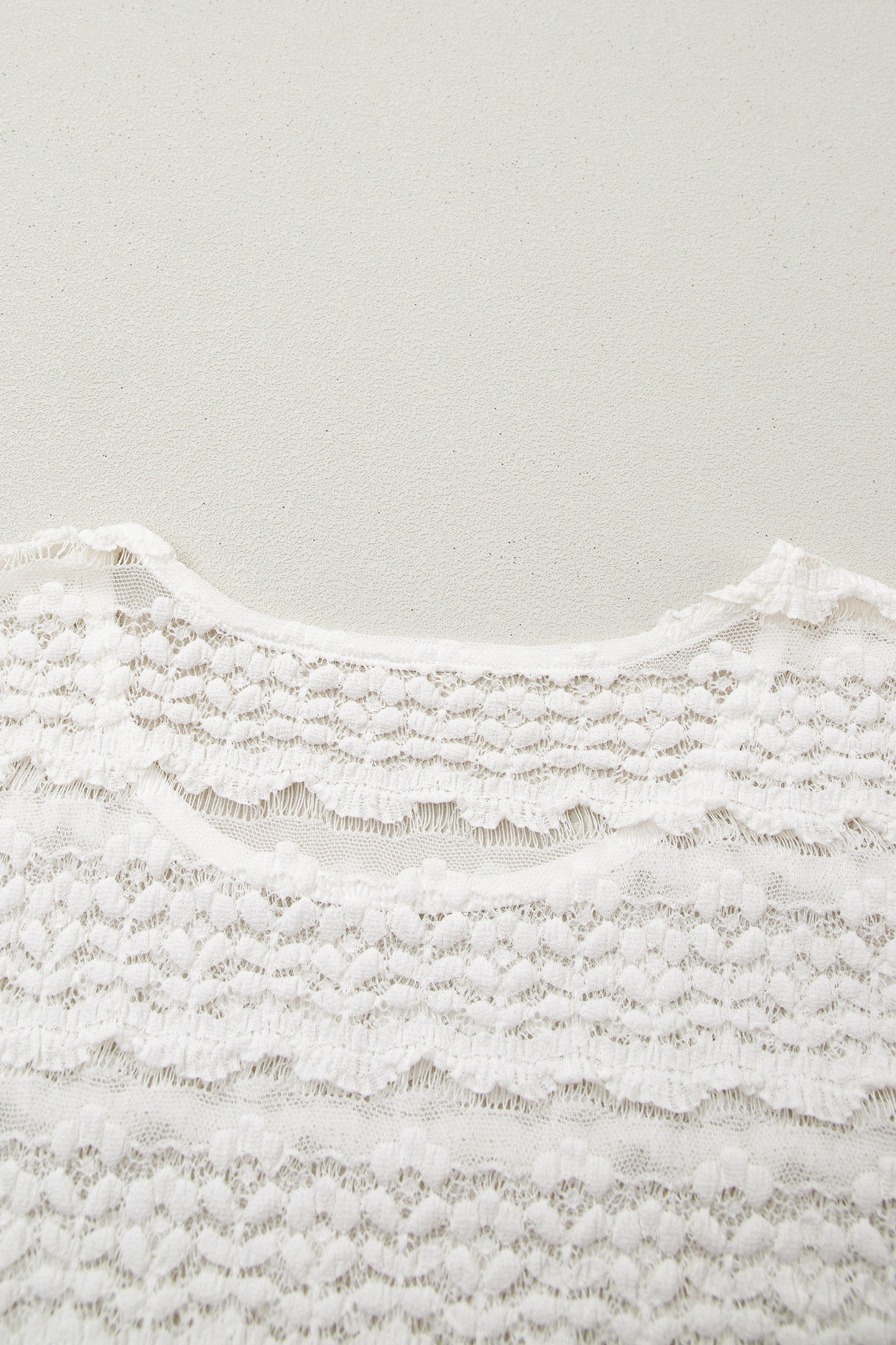 White Sheer Lace Short Sleeve Top