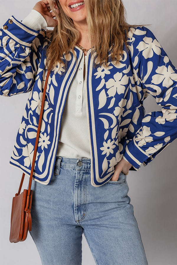 Veste femme boutonnée — bleu