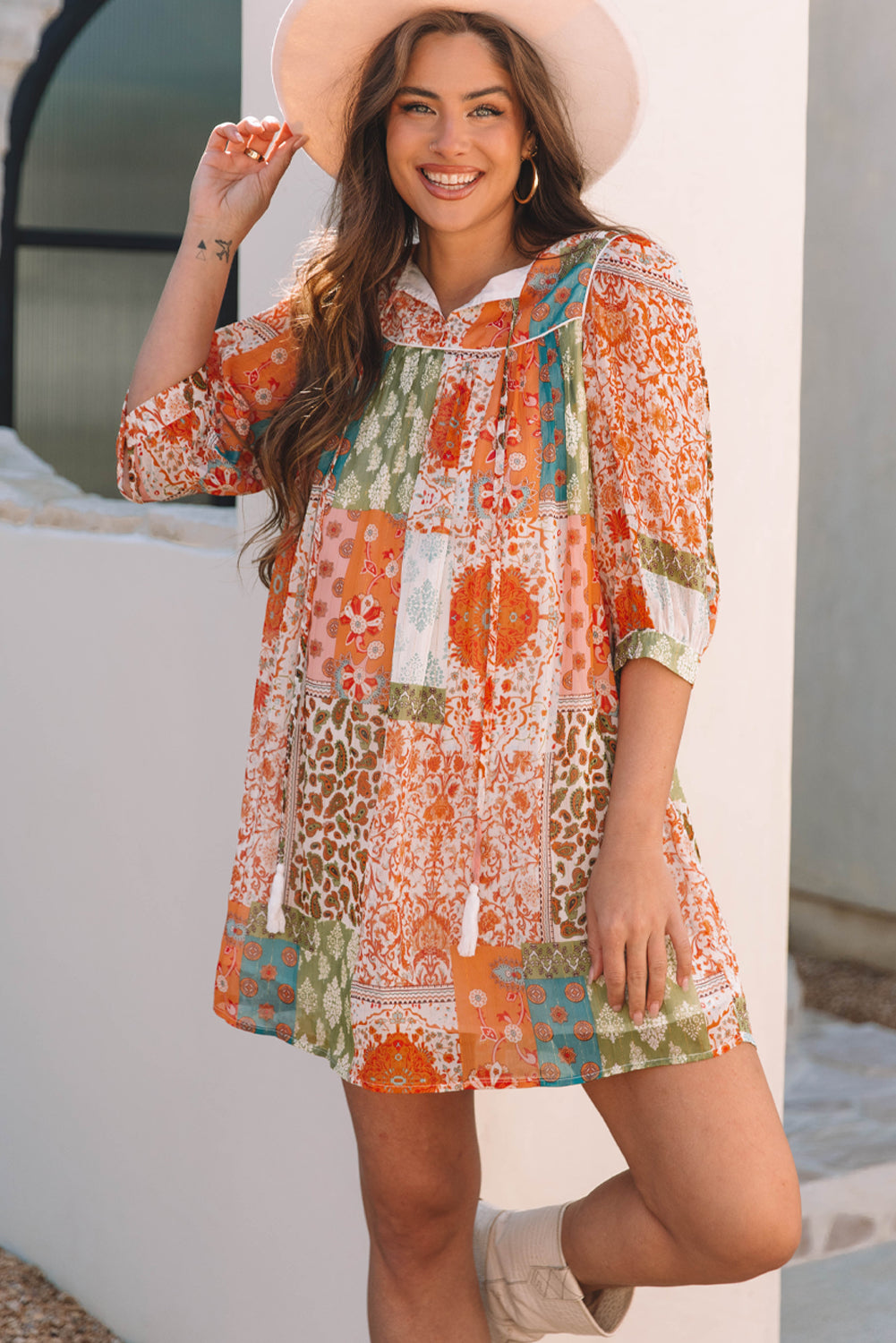 Robe femme ample — orange