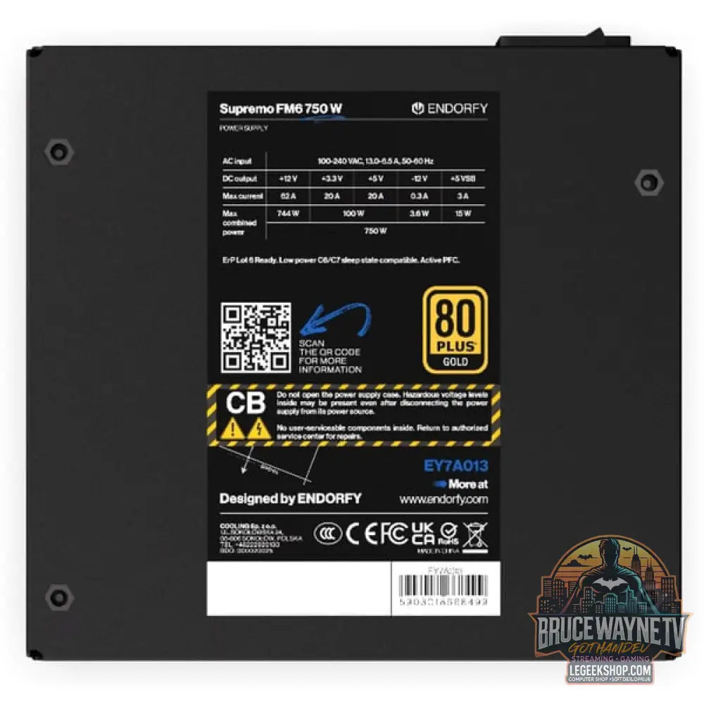 ENDORFY Supremo FM6 Gold 750 W, alimentation PC - ENDORFY - vue 10